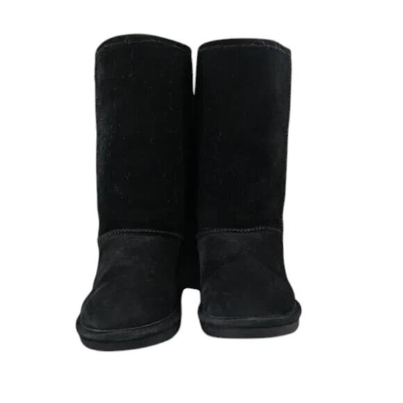 Bearpaw Shoes Women 9 Boot Winter Tall Emma Leather Sheepskin Warm Comfort Black - Picture 5 of 16